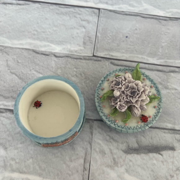 July Larkspur trinket box in blue ladybug 🐞 - Picture 3 of 4
